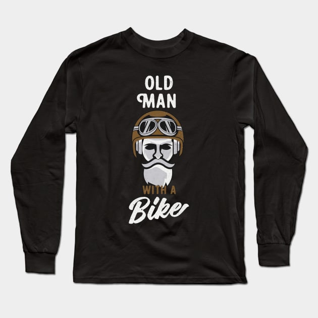 Old Man Motorcycle Club Vintage Grunge Biker Long Sleeve T-Shirt by Foxxy Merch